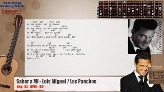 🎸 Sabor a Mi  Luis Miguel  Los Panchos Guitar Backing Track with chords and lyrics [upl. by Atiluap69]