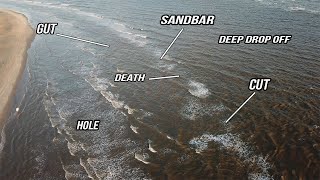 How to Read The Beach  An Aerial View Over the Surf Surf Fishing [upl. by Cosenza136]