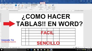 COMO HACER TABLAS EN WORD SUPER FÁCIL Y SENCILLO [upl. by Pepe215]