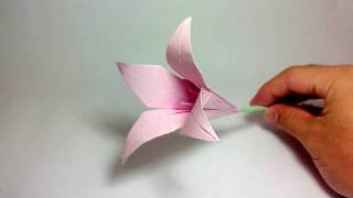 Origami Flower  Lily 100th video [upl. by Lorelie]