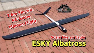 Easy to Thermal E SKY Albatross Electric RC Glider Maiden flight [upl. by Nicko78]