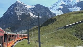 Jungfraujoch Kleine Scheidegg  Eigergletscher  Eigerwand  Eismeer [upl. by Aipmylo]