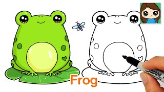 How to Draw a Cute Frog Easy 🐸 [upl. by Atinaw593]