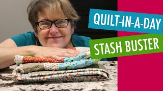 Fast and Easy Beginner Quilt  Quiltinaday Stash Buster  Free Pattern [upl. by Alidus]