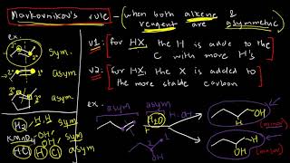 ORGCHEM 13b  Alkenes Markovnikovs Rule [upl. by Barbee200]