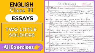 Two Little Soldiers  Class 11  English  All Exercises And Notes  By Guy De Maupassant  Essays [upl. by Nyhagen]