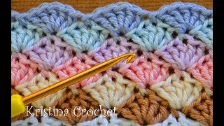 Easy Crochet Shell Stitch Tutorial English [upl. by Comfort]