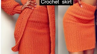 Crochet Pencil Skirt  Crochet Fitting Skirt All Sizes [upl. by Murray]