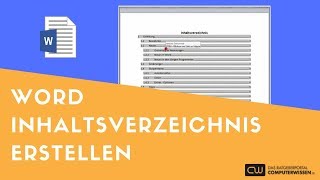 Word  Inhaltsverzeichnis erstellen  TUTORIAL [upl. by Hitt951]