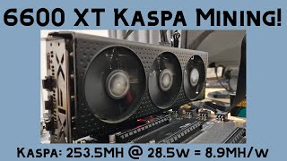 6600 XT Insanely Efficient Kaspa Settings  89MHw [upl. by Atinrahc]