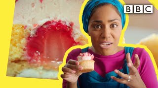 Nadiyas insane strawberry cupcake recipe  BBC [upl. by Frere293]