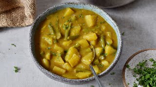 Easy Potato Curry Recipe  Aloo Curry Easy Vegan Stew [upl. by Eecyaj954]