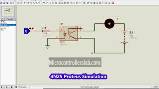 4N25 Phototransistor Optocoupler IC Proteus Simulation [upl. by Anselme7]