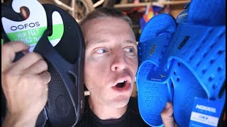 Running Recovery Sandals  Oofos vs Hoka [upl. by Analat217]