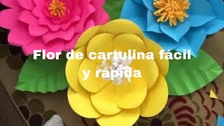 Cómo hacer flores de cartulina fácil y rápido [upl. by Anaed553]