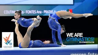 2018 Acrobatic Worlds Antwerp BEL  Highlights WOMENS GROUPS FINAL  We Are Gymnastics [upl. by Ellehsad]