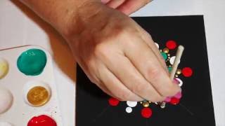 How to paint dot mandalas with Kristin Uhrig 4 Christmas design [upl. by Susan]