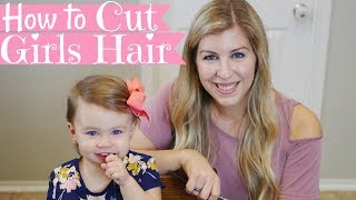 HOW TO CUT GIRLS HAIR  Basic Girls Trim  Haircut Tutorial  Babys First Haircut [upl. by Smitt]