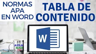 Tabla de Contenido en Word con Normas APA [upl. by Delcine354]