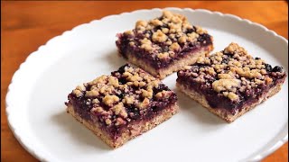 Blueberry Crumble Bars  Simple Breakfast Recipe [upl. by Egnalos811]