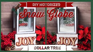 DIY Christmas Motorized Blowing Snow Globe  Red Truck Falling Snow  Dollar Tree Christmas Decor [upl. by Wende]