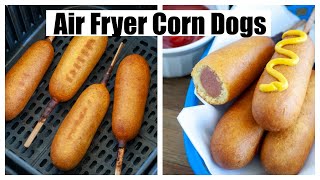 AIR FRYER CORN DOGS  HOW TO MAKE CORN DOGS IN AIR FRYER [upl. by Nylirrej]