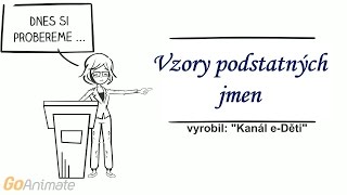 Český jazyk Vzory podstatných jmen animované výukové video [upl. by Notyep]