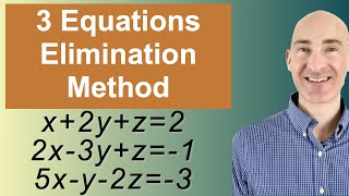 Solving Systems of 3 Equations Elimination [upl. by Akehsal]