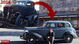 Wrecked Vintage Car  1935 Dodge  Full Restoration [upl. by Kcolttam]