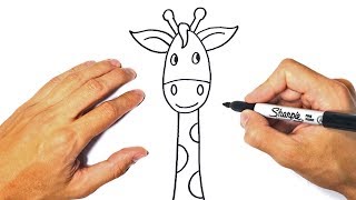 How to draw a Giraffe for kids  Giraffe Easy Draw Tutorial [upl. by Collis]