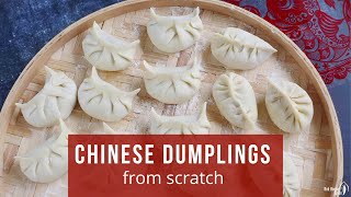 How to Make Chinese Dumplings From Scratch Jiaozi 饺子 [upl. by Orenid]