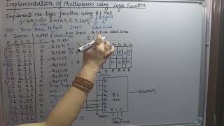 Implementation of Boolean function using 81 Multiplexer [upl. by Schaumberger]