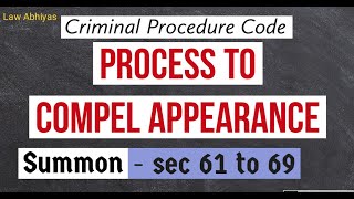 Process to compel appearance summonS61 to 69 Criminal Procedure Codeall judicial exam [upl. by Somar]