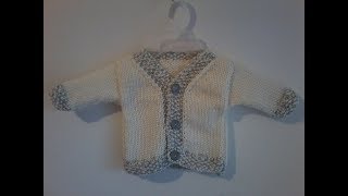 tuto tricot  tricoter un gilet col V pour bébé [upl. by Nnylireg531]