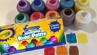 Crayola Washable Kids Paint 10 Colors Review [upl. by Nema]