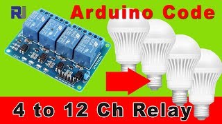 How to use 4 channel Relay to control AC load with Arduino code [upl. by Rob]