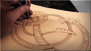 Leather Carving Tutorial  Viking Style [upl. by Nylecaj]