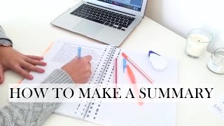 How To Make a Summary  STUDY TIPS [upl. by Renny]