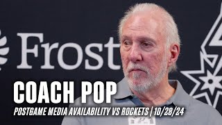 Coach Pops Postgame vs Houston Rockets  10282024 [upl. by Udela]