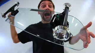 KICKFLIPPING A GLASS SKATEBOARD WITH GLASS WHEELS  YOU MAKE IT WE SKATE IT EP 72 [upl. by Gracie]