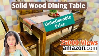 Solid Wood Sheesham Dining Table Review  Amazon [upl. by Noivad]