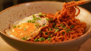 Korean Spicy Ramen Noodles Recipe [upl. by Esenej]