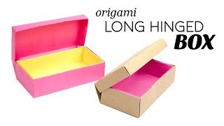 Origami Long Hinged Box Tutorial  DIY  Paper Kawaii [upl. by Gustin744]