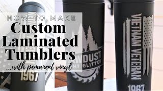 How to Make Custom Tumblers with Permanent Vinyl  Use Cricut Offset [upl. by Edahsalof]