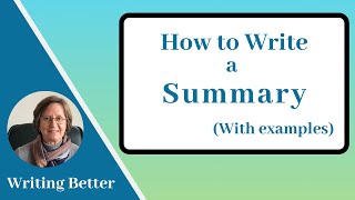 How to Summarize with examples [upl. by Ettennal288]