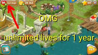 Unlimited Lives For 1 Year😍 Gardenscapes [upl. by Avehs]