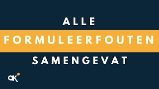 Alle formuleerfouten samengevat [upl. by Tteltrab]