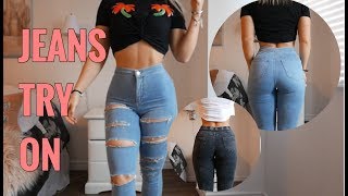 JEANS TRY ON  TOPSHOP amp FASHION NOVA [upl. by Friederike]