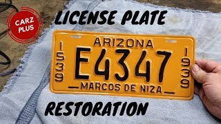 License Plate Restoration  Restoring an Embossed License Plate [upl. by Yenttirb]