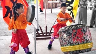 LION DANCE DRUMMING  Youngest Drummer Gong and Cymbals formed by Children [upl. by Dorothea839]